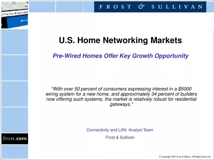 u s home networking markets pre wired homes offer key growth opportunity