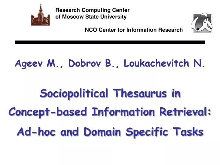 sociopolitical thesaurus in concept based information retrieval ad hoc and domain specific tasks