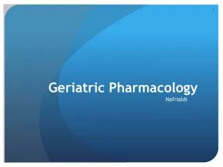 Geriatric Pharmacology
