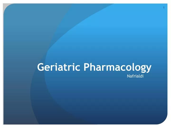 geriatric pharmacology