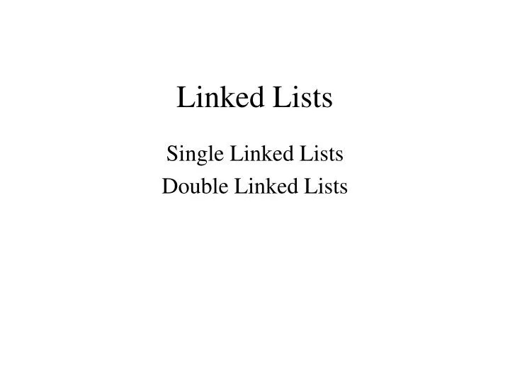 linked lists