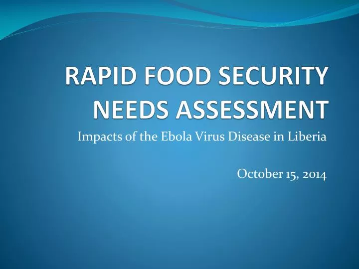 rapid food security needs assessment