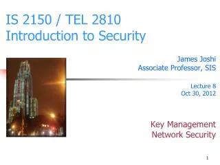IS 2150 / TEL 2810 Introduction to Security