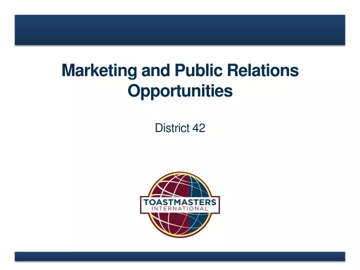 marketing and public relations opportunities