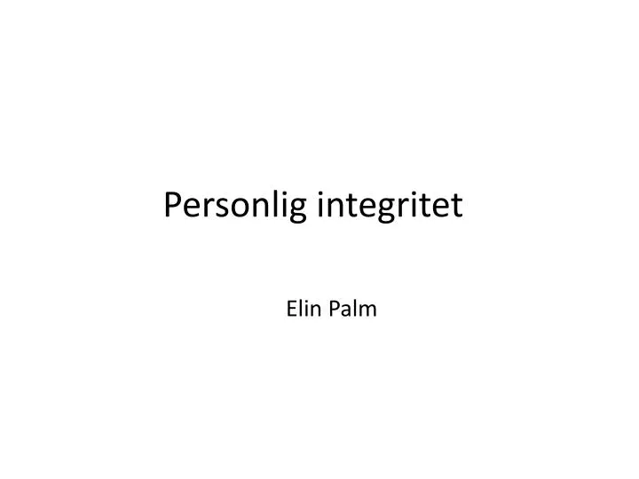 personlig integritet