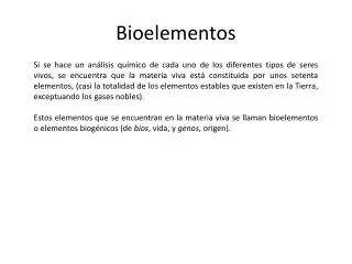 bioelementos