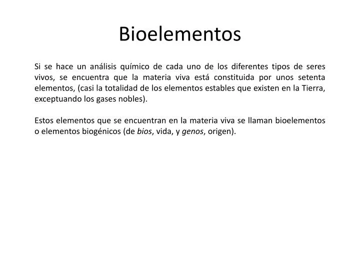 bioelementos