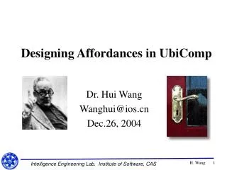 Dr. Hui Wang Wanghui@ios Dec.26, 2004
