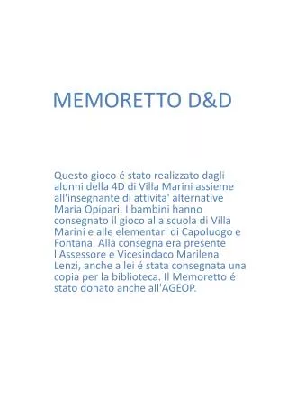 memoretto d d