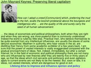 John Maynard Keynes: Preserving liberal capitalism