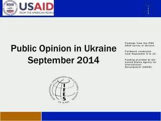 Public Opinion in Ukraine September 2014