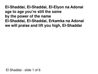 El Shaddai - slide 1 of 6