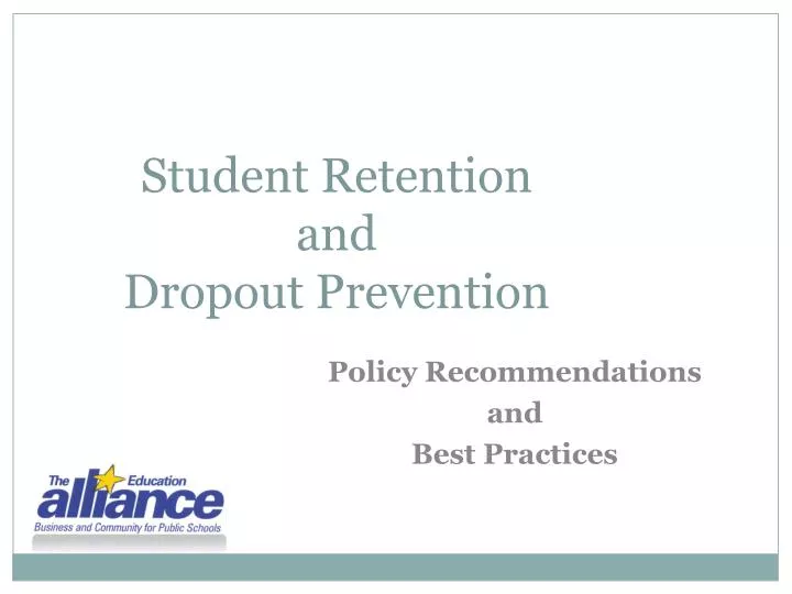 student retention and dropout prevention
