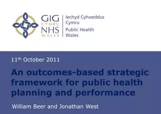 An outcomes-based strategic framework for public health planning and performance
