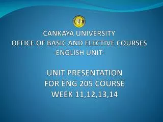 cankaya university office of basic and elective courses english unit