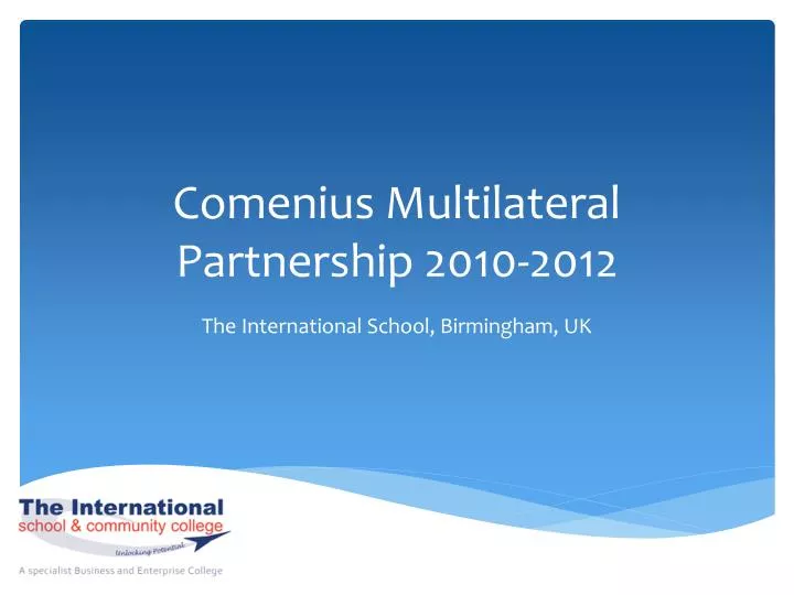comenius multilateral partnership 2010 2012