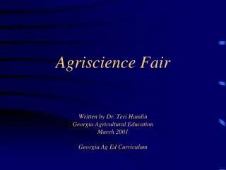 What is the Agriscience Fair?