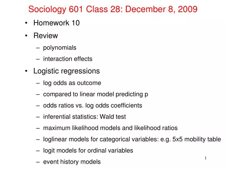 sociology 601 class 28 december 8 2009