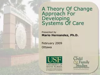 A Theory Of Change Approach For Developing Systems Of Care