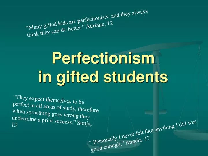 perfectionism in gifted students