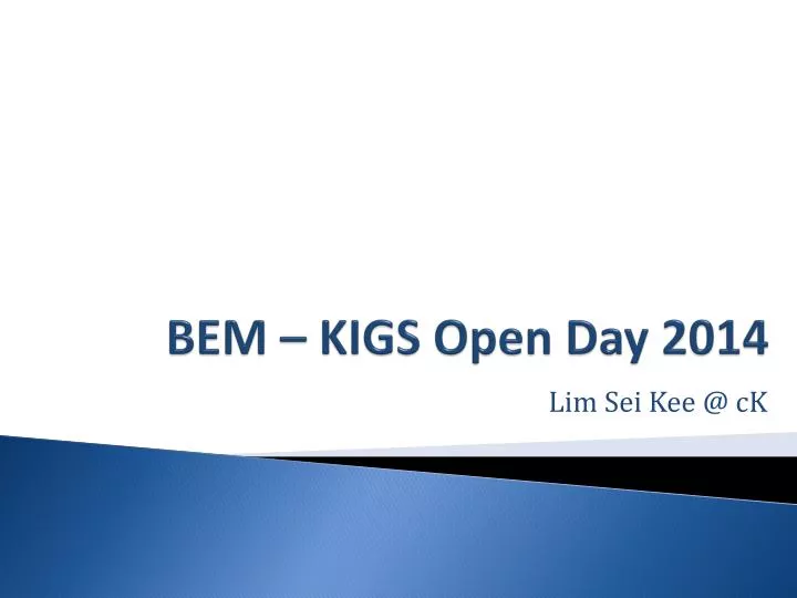 bem kigs open day 2014