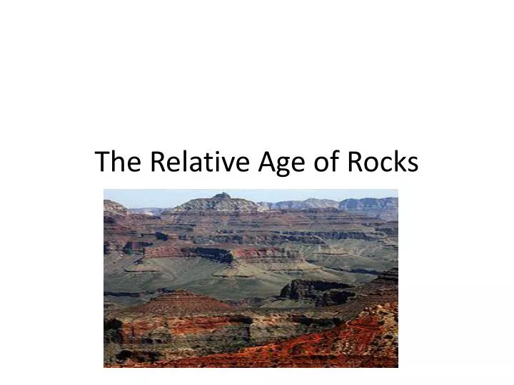 the relative age of rocks