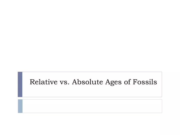 relative vs absolute ages of fossils