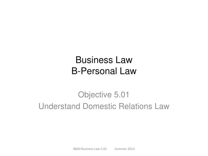 business law b personal law