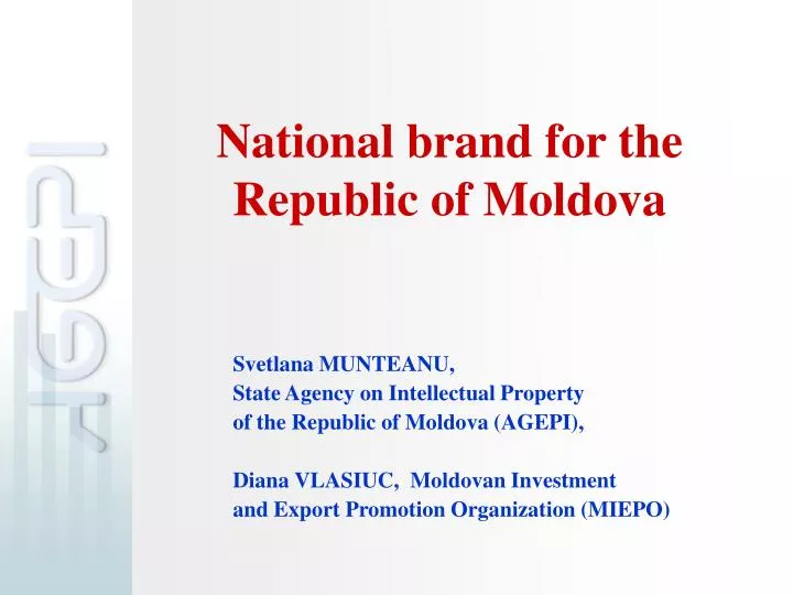 national brand for the republic of moldova