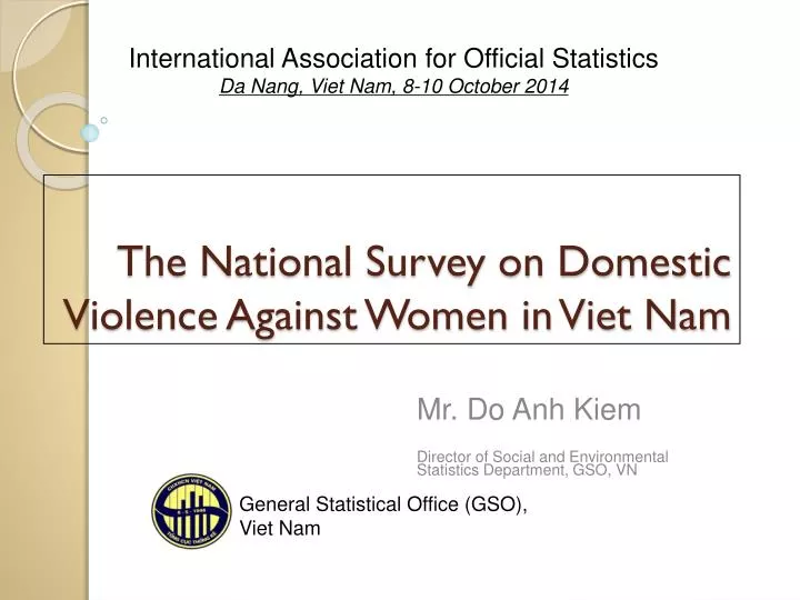 the national survey on domestic violence against women in viet nam