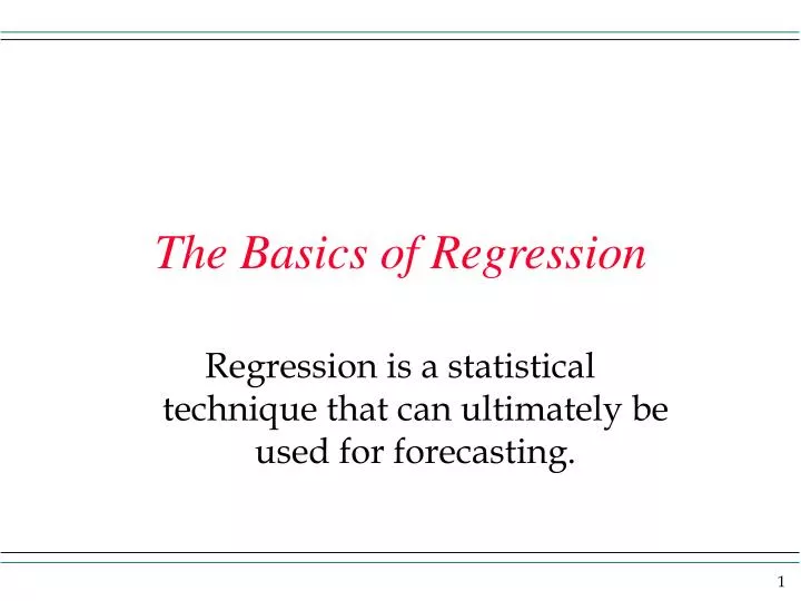 the basics of regression