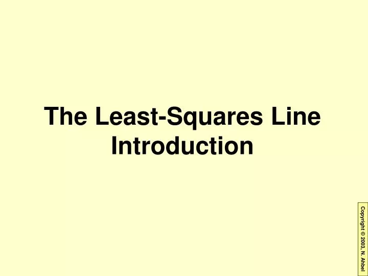 the least squares line introduction