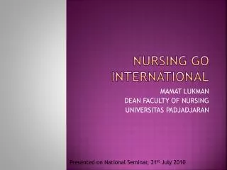 nursing go international