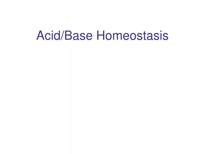 acid base homeostasis