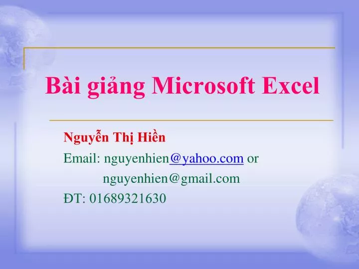 b i gi ng microsoft excel