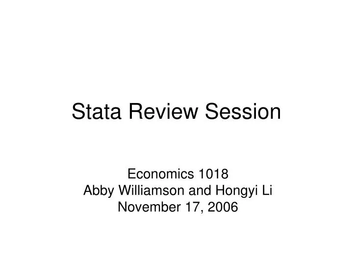 stata review session