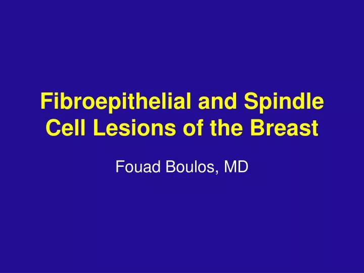 fibroepithelial and spindle cell lesions of the breast