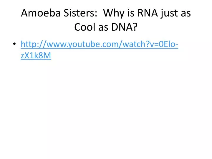 amoeba sisters why is rna just as cool as dna