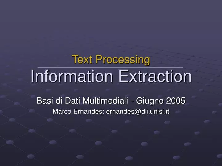 text processing information extraction
