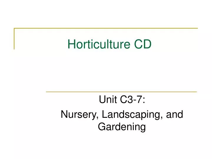 horticulture cd