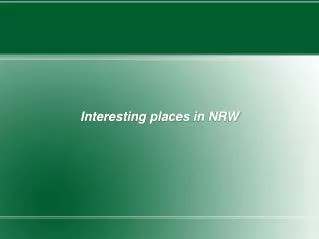 Interesting places in NRW