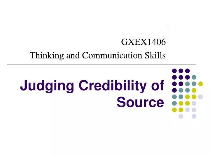 judging credibility of source