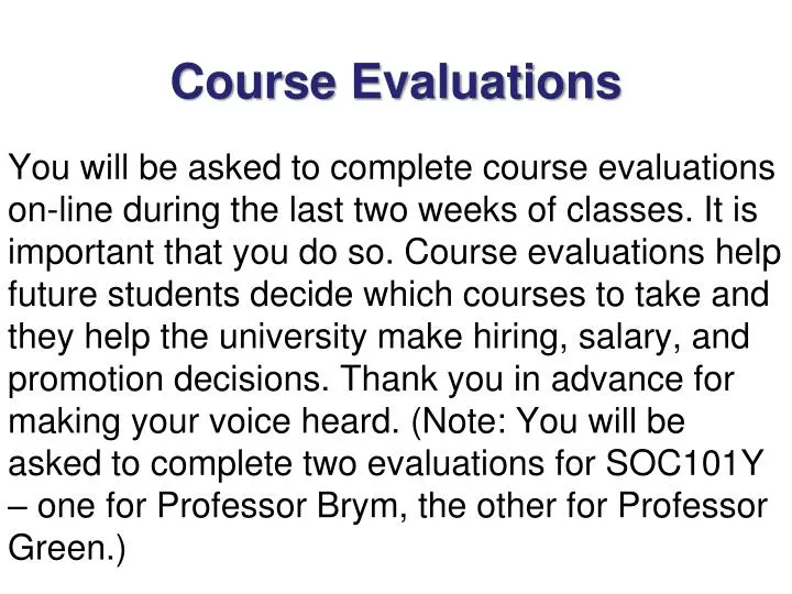 course evaluations