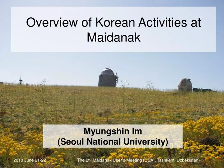 overview of korean activities at maidanak