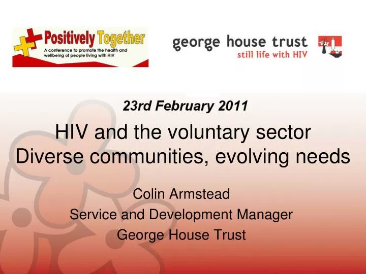 hiv and the voluntary sector diverse communities evolving needs