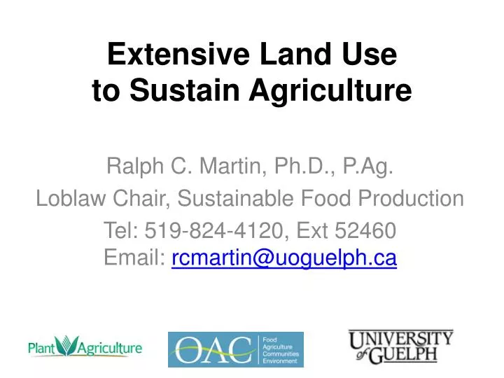extensive land use to sustain agriculture
