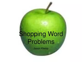 Shopping Word Problems