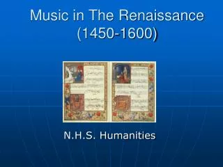 Music in The Renaissance (1450-1600)