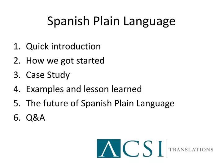 spanish plain language