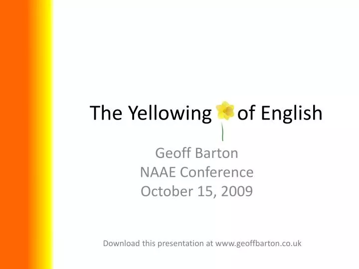 the yellowing of english